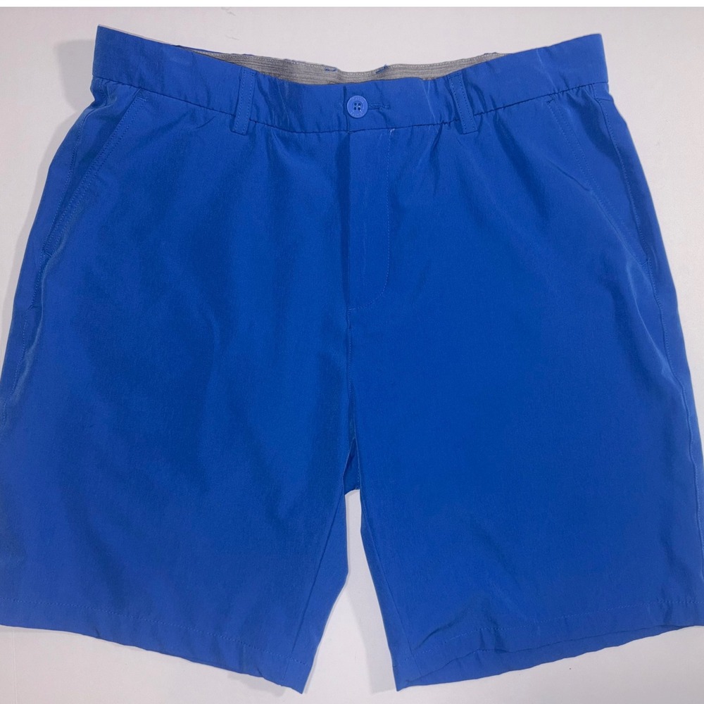 HRESKI Men's Blue Elastic Waist Golf Shorts Size 36 Casual Athletic‎